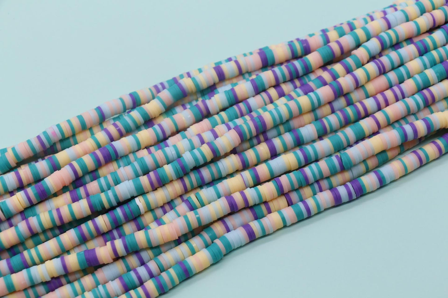 6mm Mix Heishi Beads, Multicolor Polymer Clay Disc Beads, African Disc Beads, Vinyl Heishi, Rainbow Heishi Beads, Full Strand #720