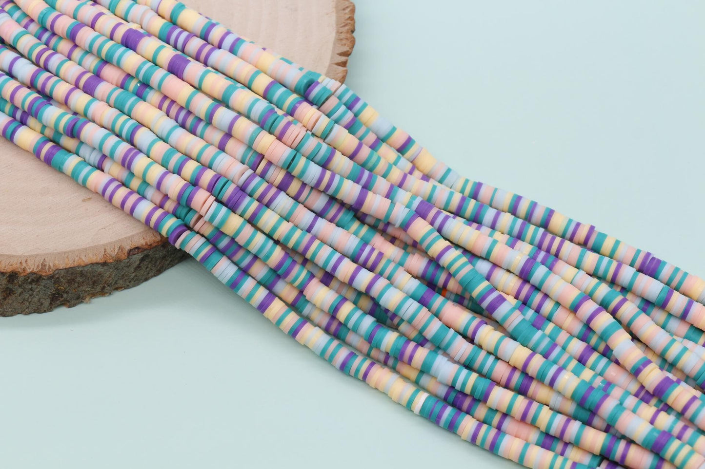 6mm Mix Heishi Beads, Multicolor Polymer Clay Disc Beads, African Disc Beads, Vinyl Heishi, Rainbow Heishi Beads, Full Strand #720