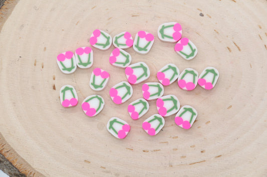 Pink Cherry Beads, Fruit Beads, Cherry Clay Beads, Whole Cherry Beads, Jewelry Beads, Beads for Bracelet #669