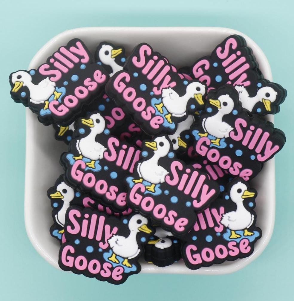Silly Goose Beads, Goose Focal Beads, Animal Focal Beads, Silicone Loose Beads, Focal Beads #739