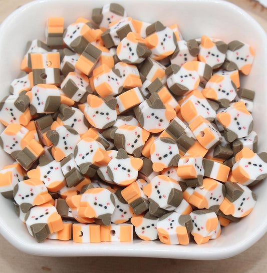Cat Beads, Animal Clay Beads, Polymer Clay Beads, Jewelry Beads, Bead for Bracelet #686