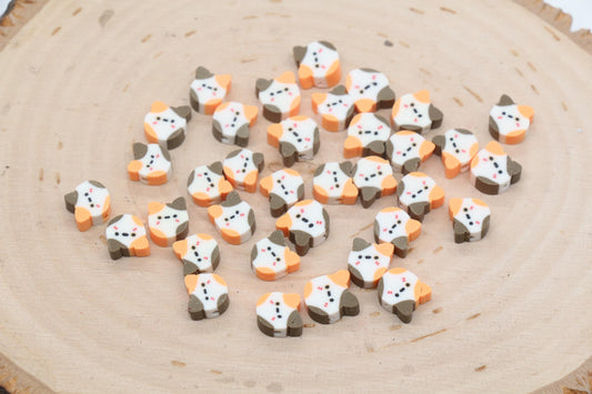 Cat Beads, Animal Clay Beads, Polymer Clay Beads, Jewelry Beads, Bead for Bracelet #686