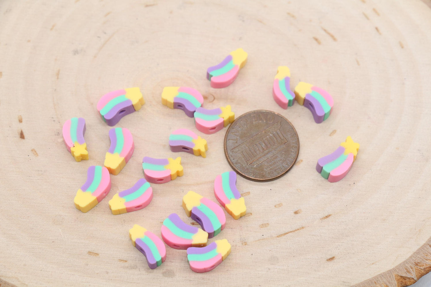 Shooting Star Beads, Polymer Clay Beads, Jewelry Beads, Bead for Bracelet #690