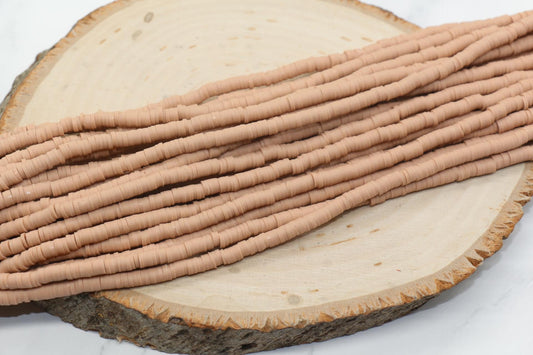 4mm Terracotta Heishi Beads, Polymer Clay Disc Beads, African Disc Beads, Vinyl Heishi, Full Strand #810