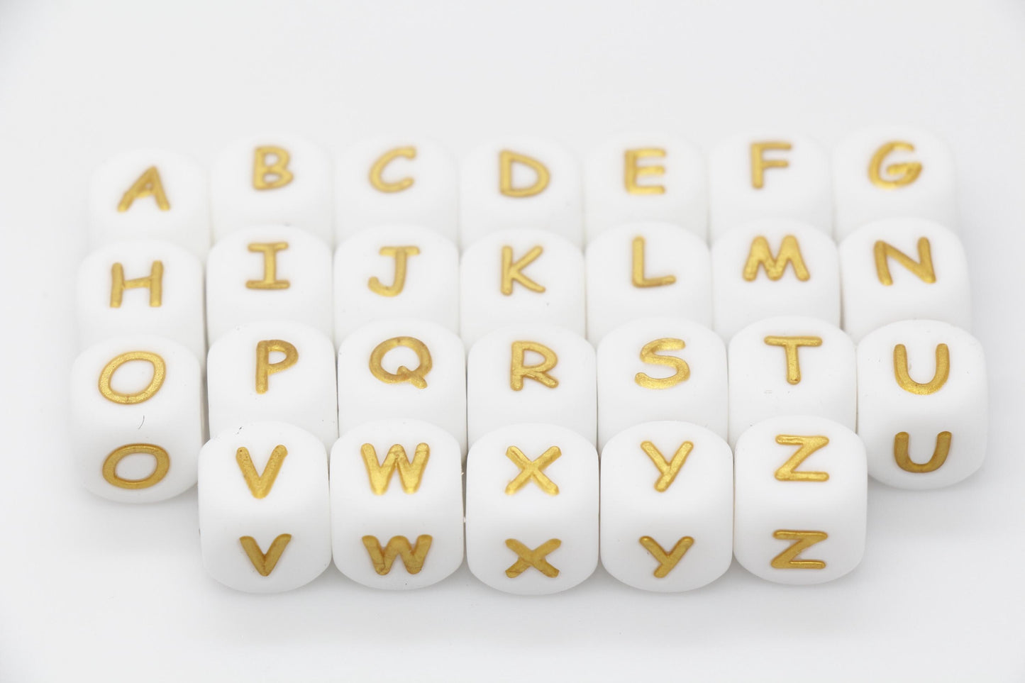 12mm Silicone Letter Beads, Alphabet Beads, Cube Letter Beads, Square Letter Beads, Name Initial Beads, Beads for Pens