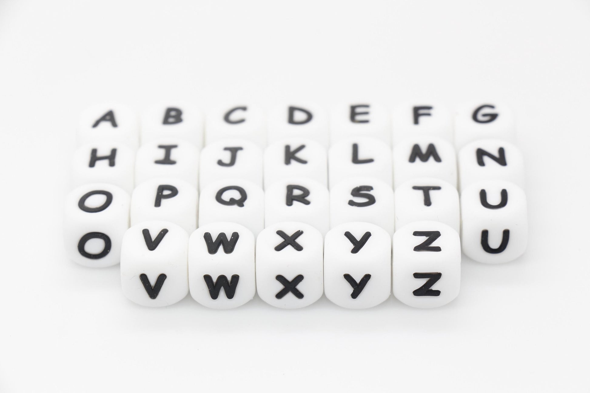 12mm Silicone Letter Beads, Alphabet Beads, Cube Letter Beads, Square Letter Beads, Name Initial Beads, Beads for Pens