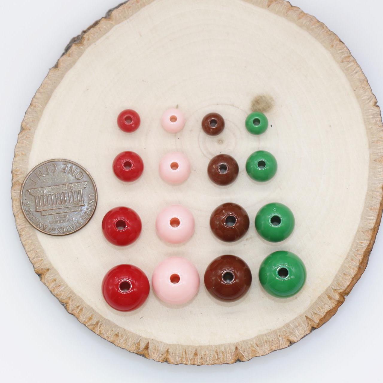 Christmas Gumball Beads, Holiday Themed Beads, Plastic Bubblegum Beads, Beads for Bracelets, Jewelry Making, Available in 6mm 8mm 10mm 12mm
