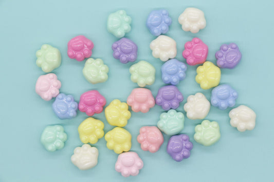 Paw Beads, Chunky Paw Beads, Mixed Beads, Chunky Beads, Large Hole Beads, Beads for Bracelets