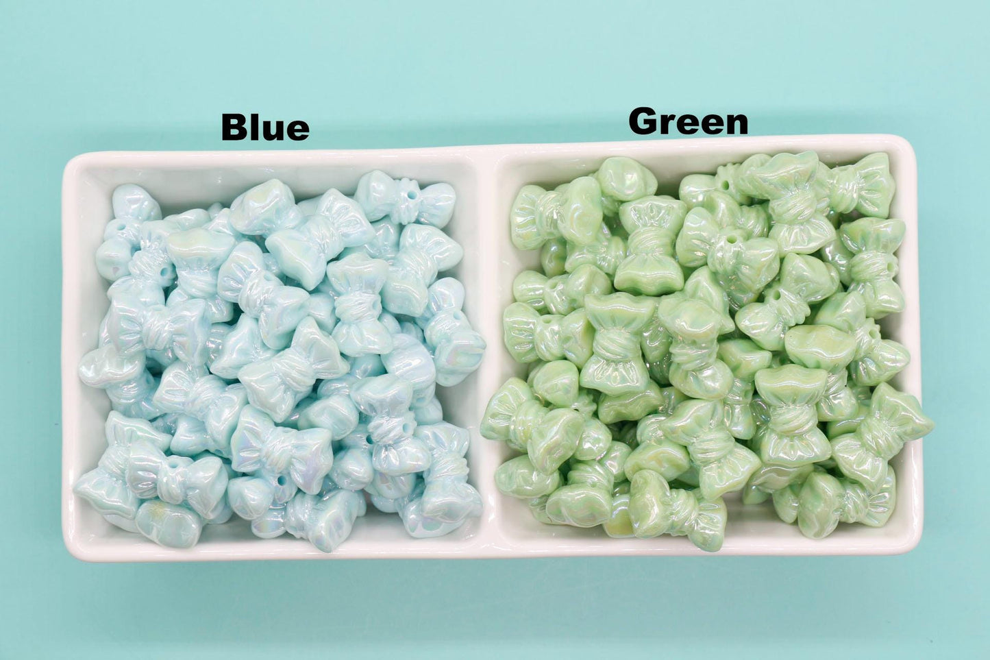 Iridescent Bow Beads, Bow AB beads, Mixed Beads, Chunky Beads, Large Hole Beads, Beads for Bracelets, Beads for Pen