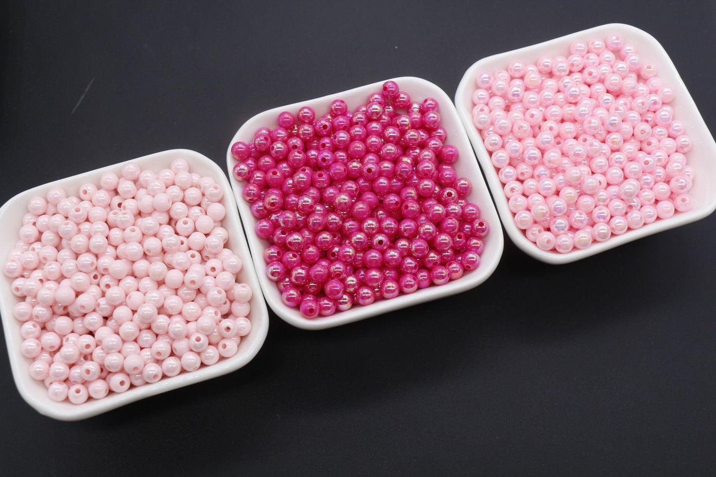 6mm Pink AB Beads, Iridescent Beads, Sparkle Pink Gumball Beads, Bubblegum Beads, Chunky Beads, Beads for Bracelets