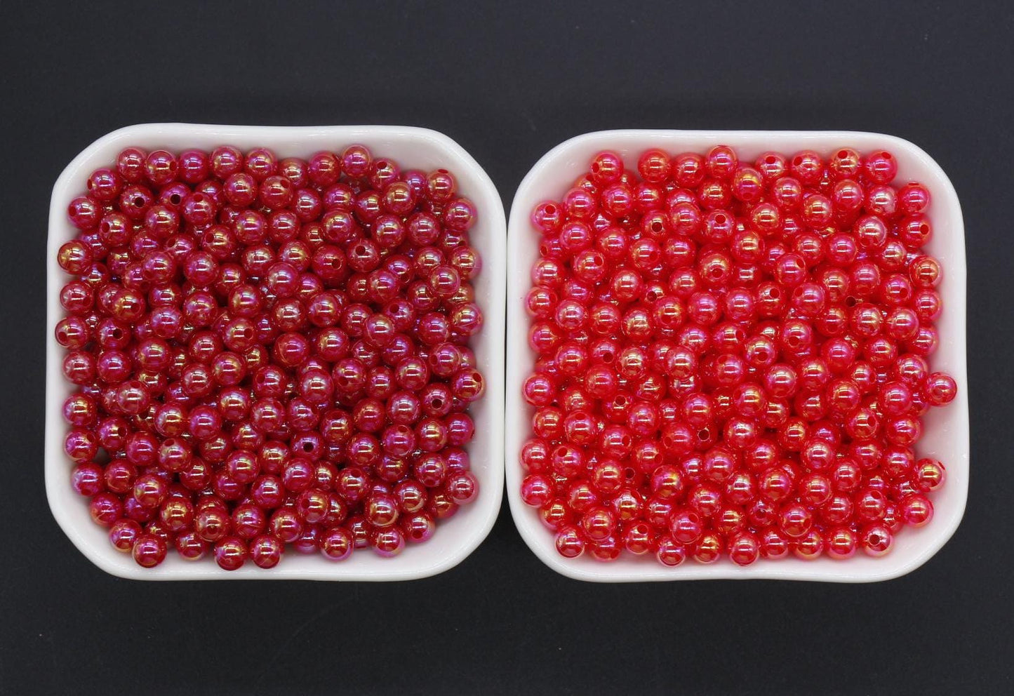 6mm Red AB Beads, Iridescent Beads, Sparkle Red Gumball Beads, Bubblegum Beads, Chunky Beads, Beads for Bracelets