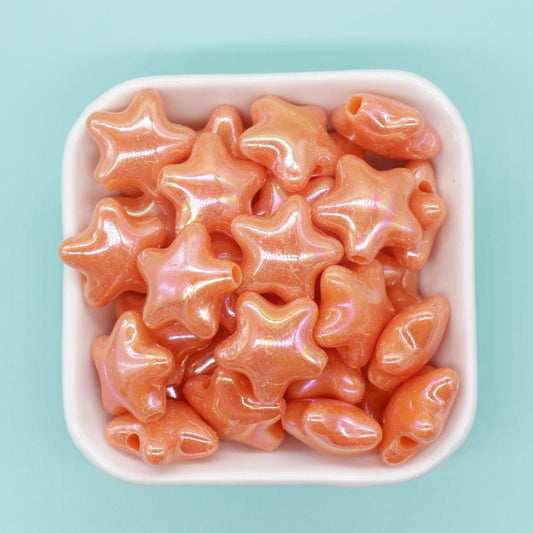 Chunky Star Beads, Iridescent Star Beads, Star AB Beads, Large Hole Beads, Beads for Bracelets