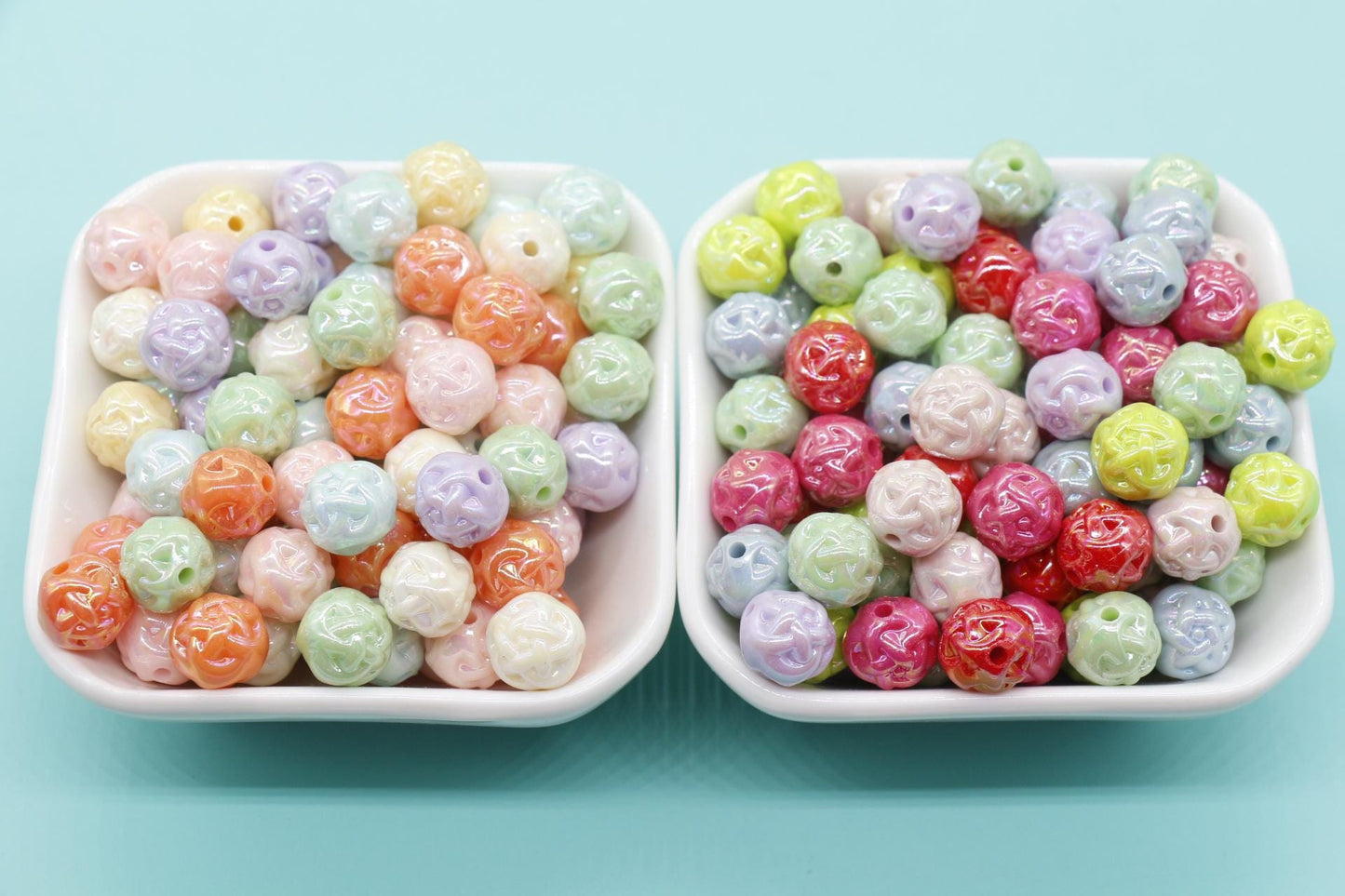 Mixed Twisted AB Beads, Iridescent Beads, Sparkle Gumball Beads, Bubblegum Beads, Chunky Beads, Beads for Bracelets, Size 11mm