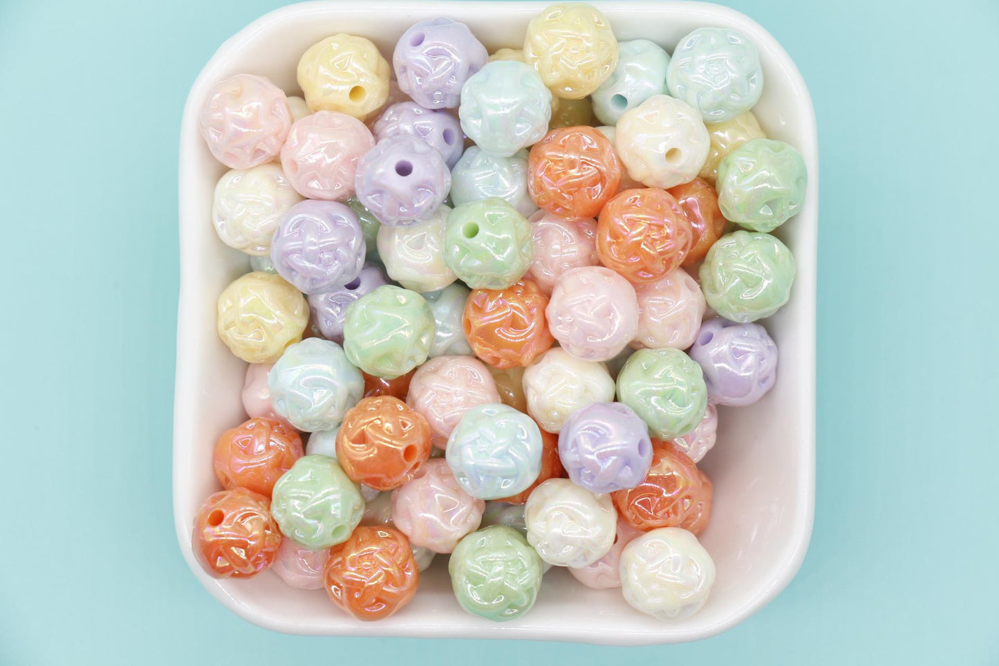 Mixed Twisted AB Beads, Iridescent Beads, Sparkle Gumball Beads, Bubblegum Beads, Chunky Beads, Beads for Bracelets, Size 11mm