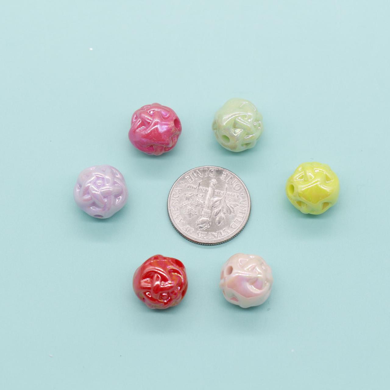 Mixed Twisted AB Beads, Iridescent Beads, Sparkle Gumball Beads, Bubblegum Beads, Chunky Beads, Beads for Bracelets, Size 11mm