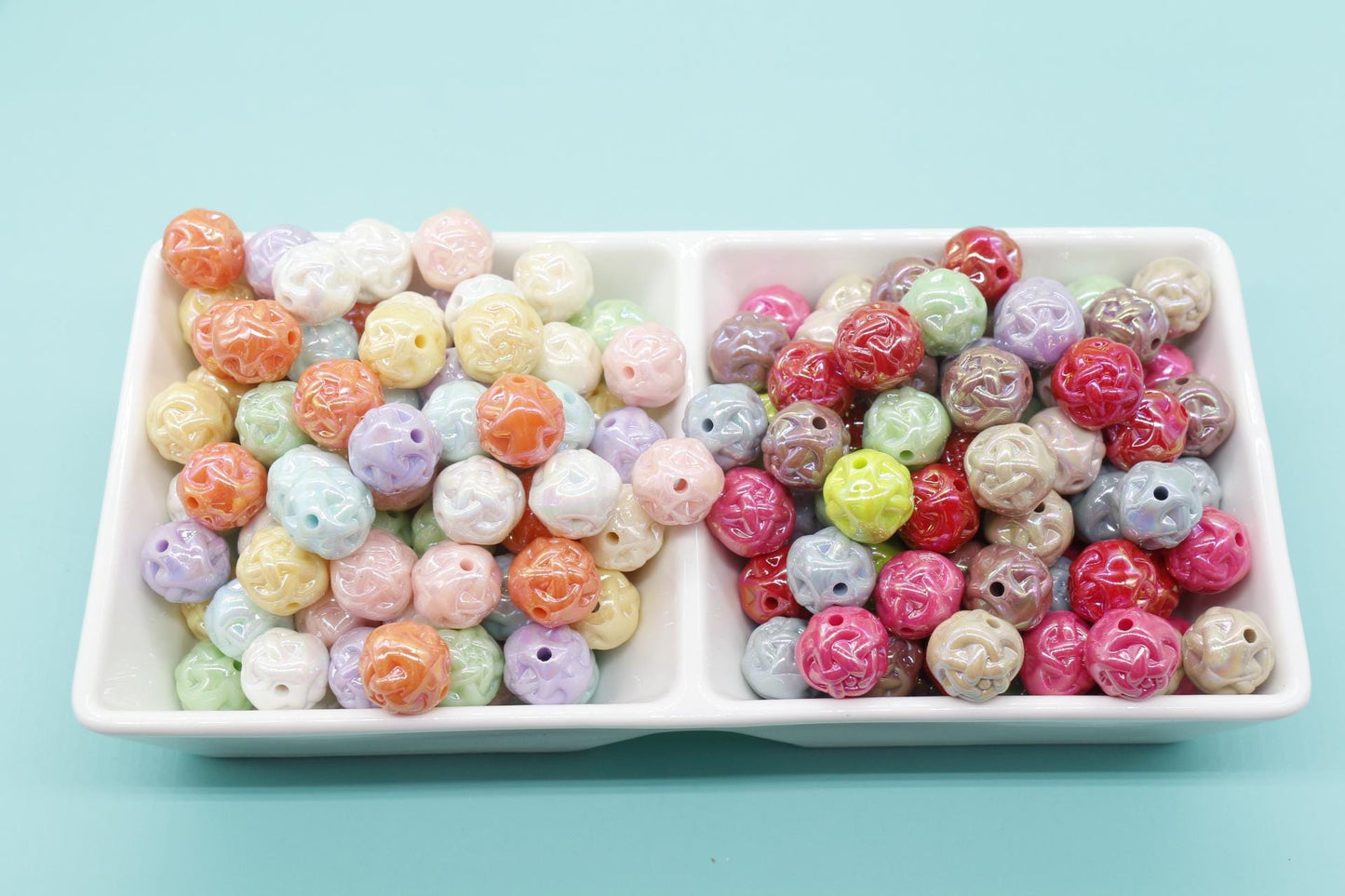 Mixed Twisted AB Beads, Iridescent Beads, Sparkle Gumball Beads, Bubblegum Beads, Chunky Beads, Beads for Bracelets, Size 15mm