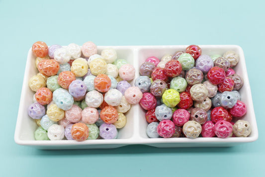 Mixed Twisted AB Beads, Iridescent Beads, Sparkle Gumball Beads, Bubblegum Beads, Chunky Beads, Beads for Bracelets, Size 15mm