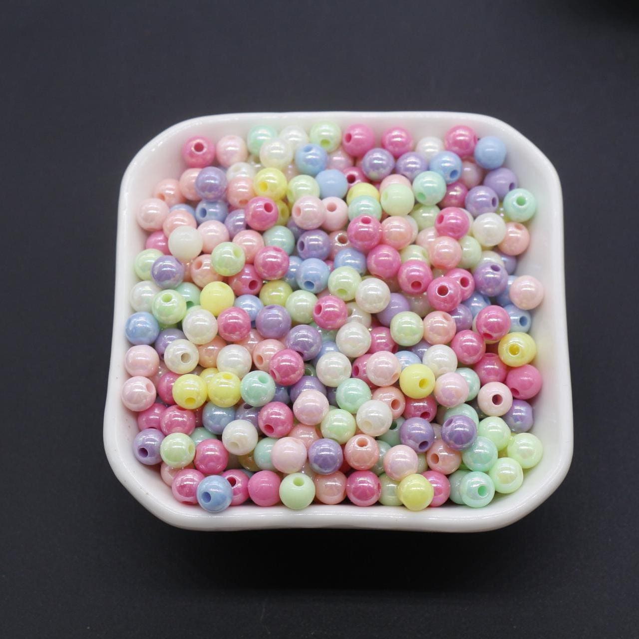 6mm Mix AB Beads, Iridescent Beads, Sparkle Gumball Beads, Multicolor Beads, Bubblegum Beads, Chunky Beads, Beads for Bracelets