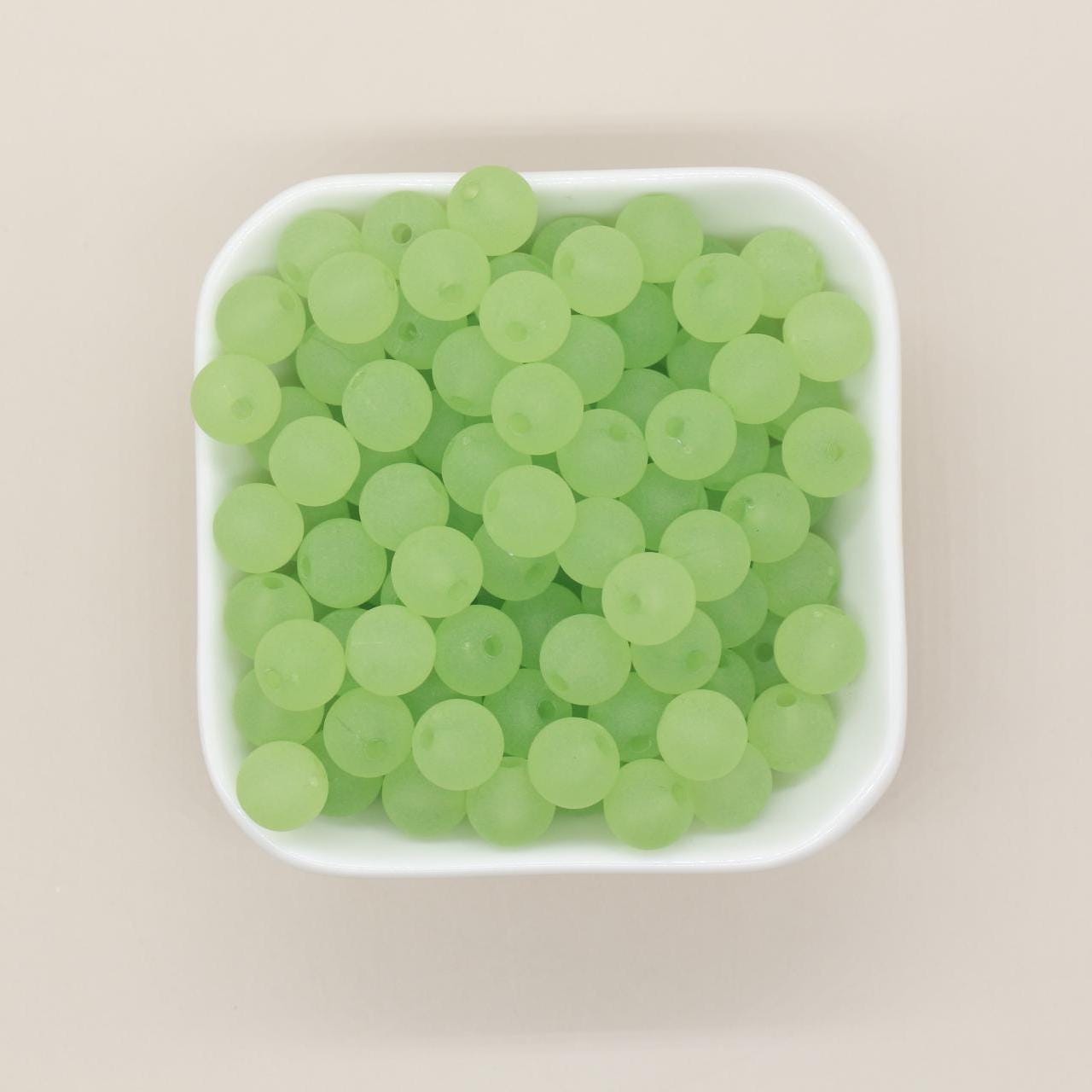 10mm Matte Beads, Frosted Gumball Beads, Plastic Round Beads, Chunky Beads, Round Plastic Beads