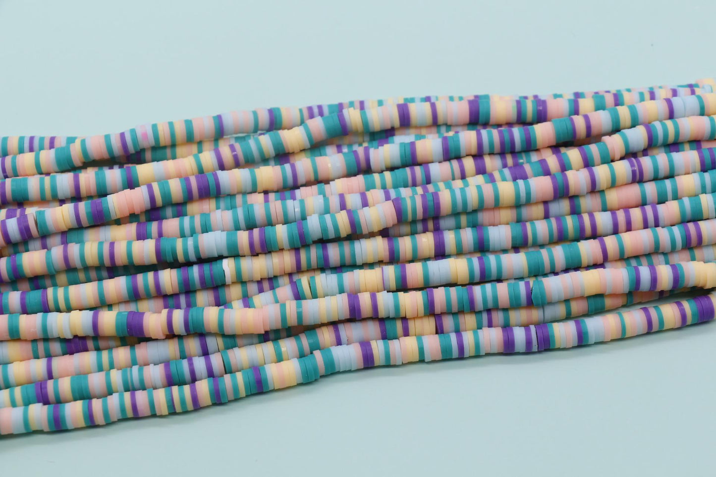 6mm Mix Heishi Beads, Multicolor Polymer Clay Disc Beads, African Disc Beads, Vinyl Heishi, Rainbow Heishi Beads, Full Strand #720