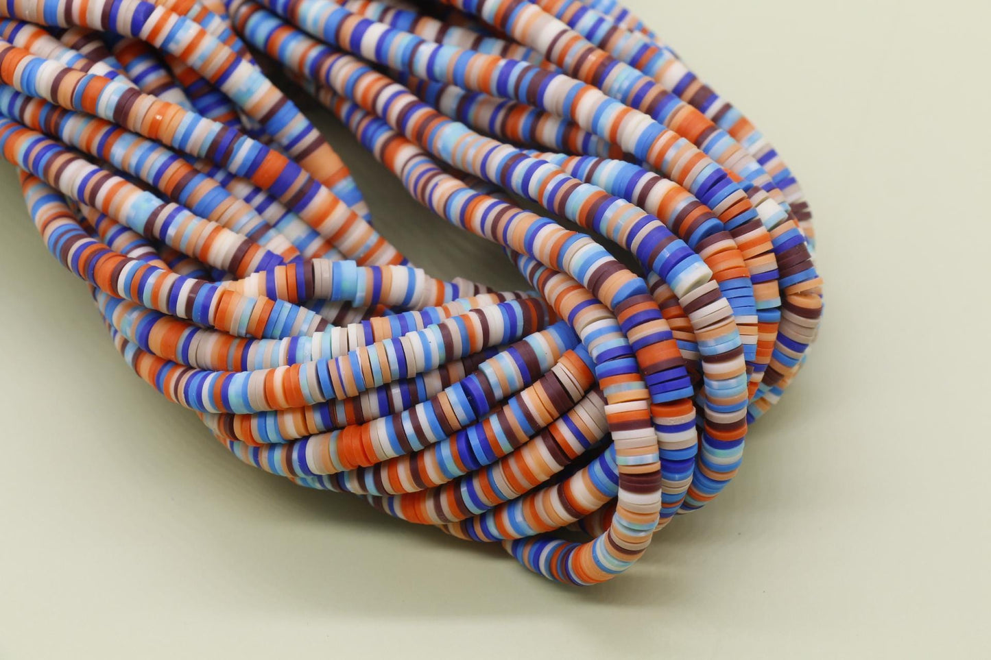 6mm Speckled Mix Heishi Beads, Multicolor Polymer Clay Disc Beads, African Disc Beads, Full Strand #736