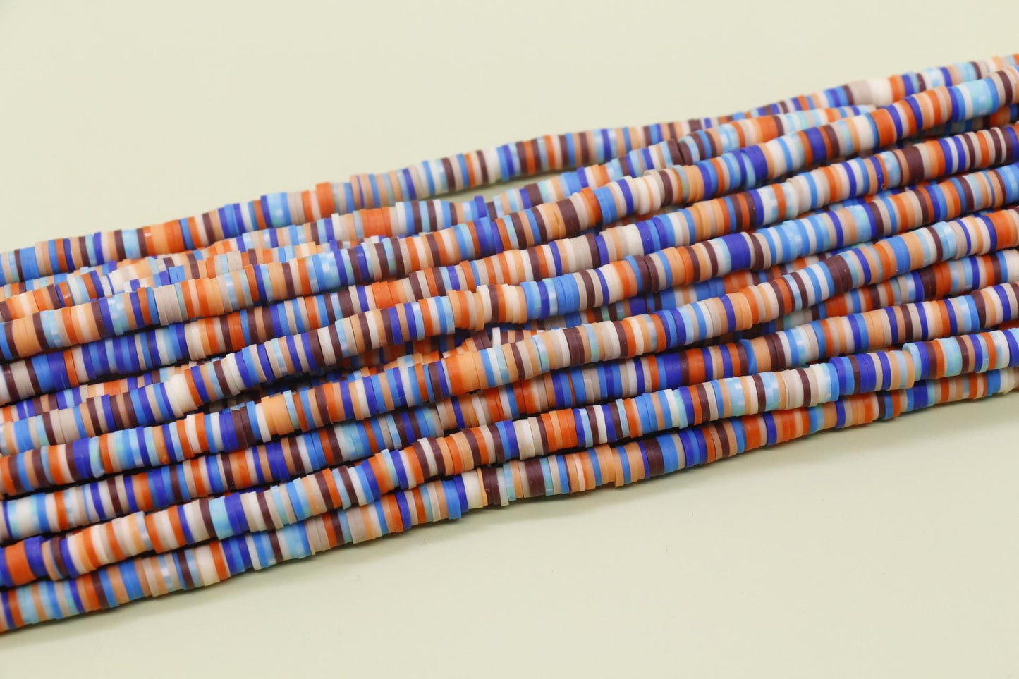 6mm Speckled Mix Heishi Beads, Multicolor Polymer Clay Disc Beads, African Disc Beads, Full Strand #736
