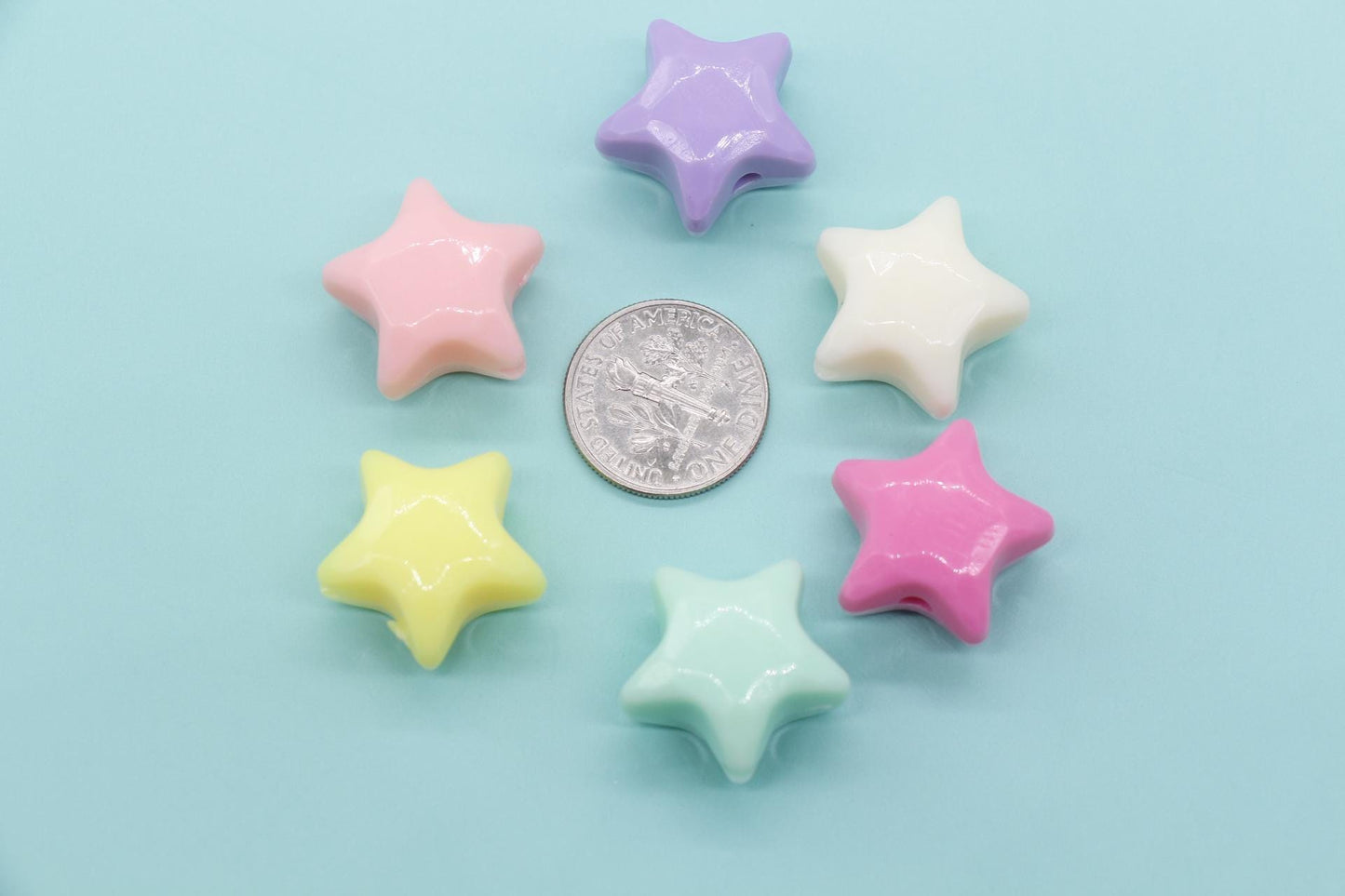 Mixed Star Beads, Plastic Beads, Chunky Star Beads, Bracelet Beads, #1741
