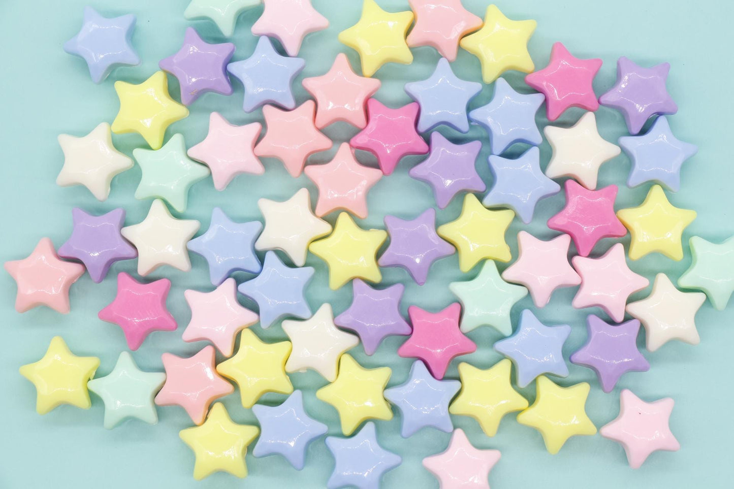 Mixed Star Beads, Plastic Beads, Chunky Star Beads, Bracelet Beads, #1741
