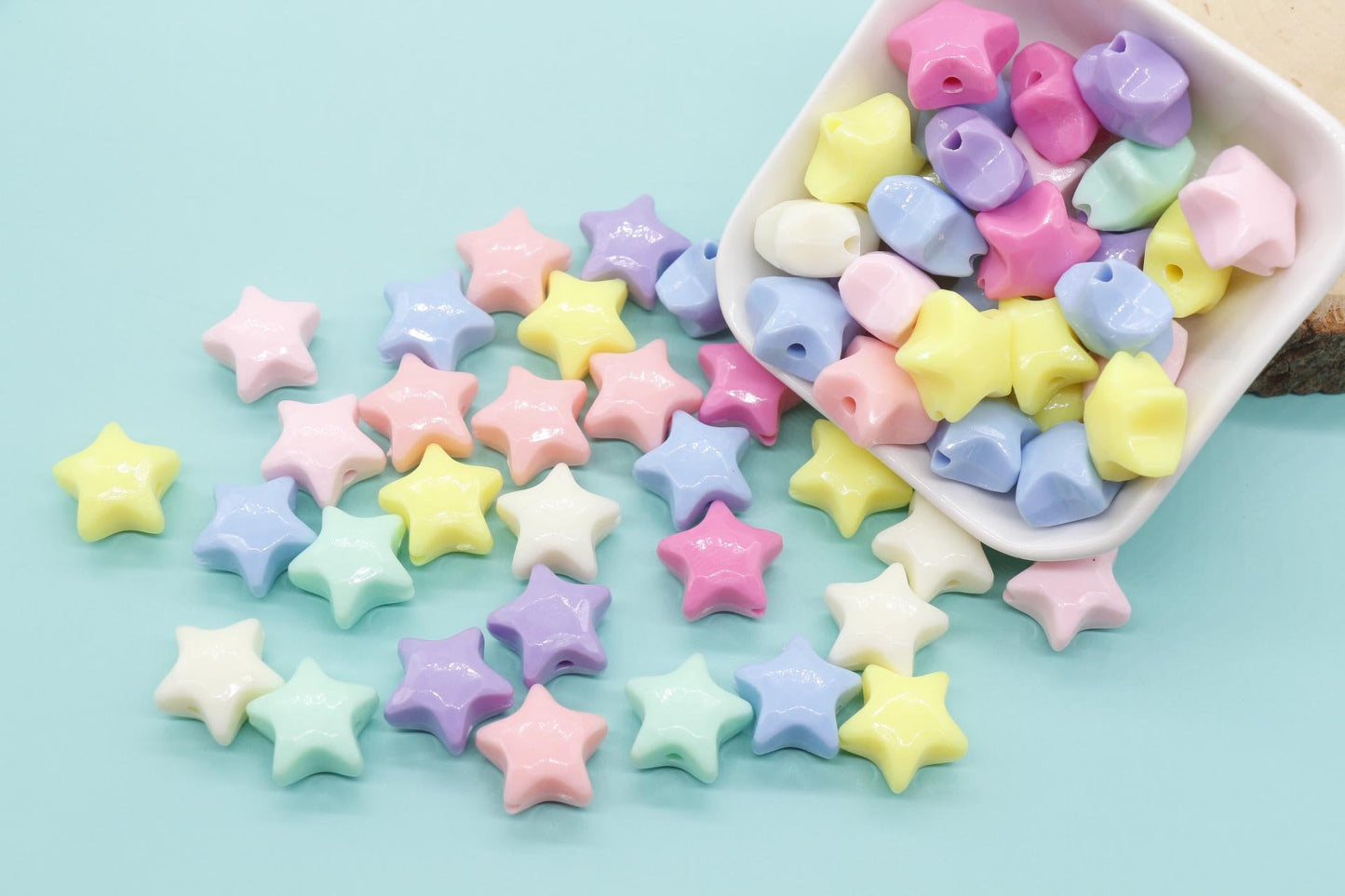 Mixed Star Beads, Plastic Beads, Chunky Star Beads, Bracelet Beads, #1741