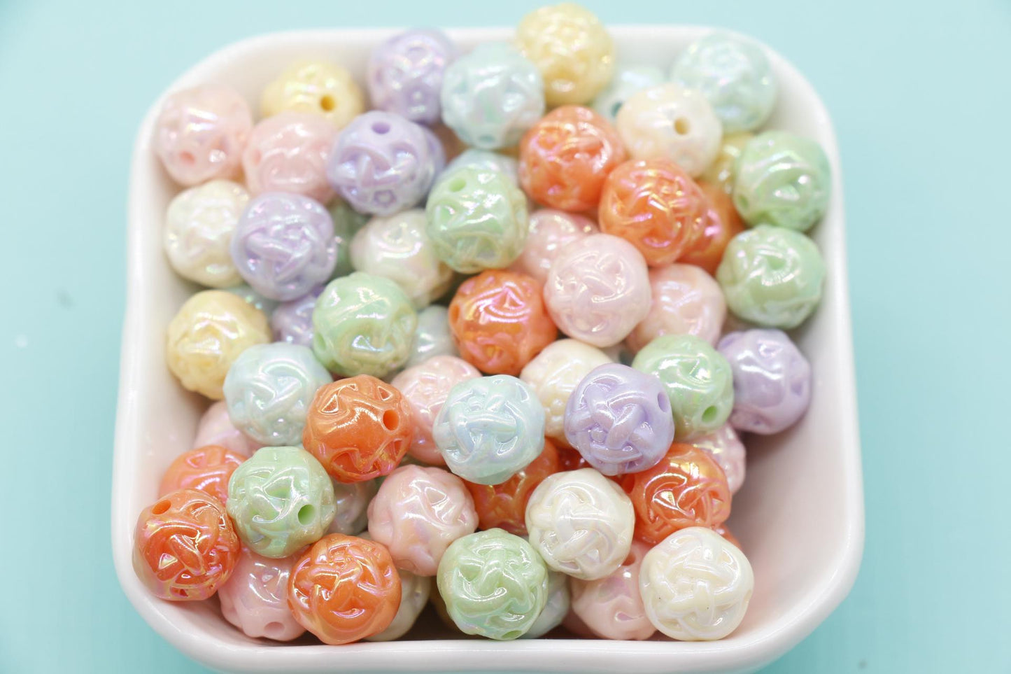 Mixed Twisted AB Beads, Iridescent Beads, Sparkle Gumball Beads, Bubblegum Beads, Chunky Beads, Beads for Bracelets, Size 11mm