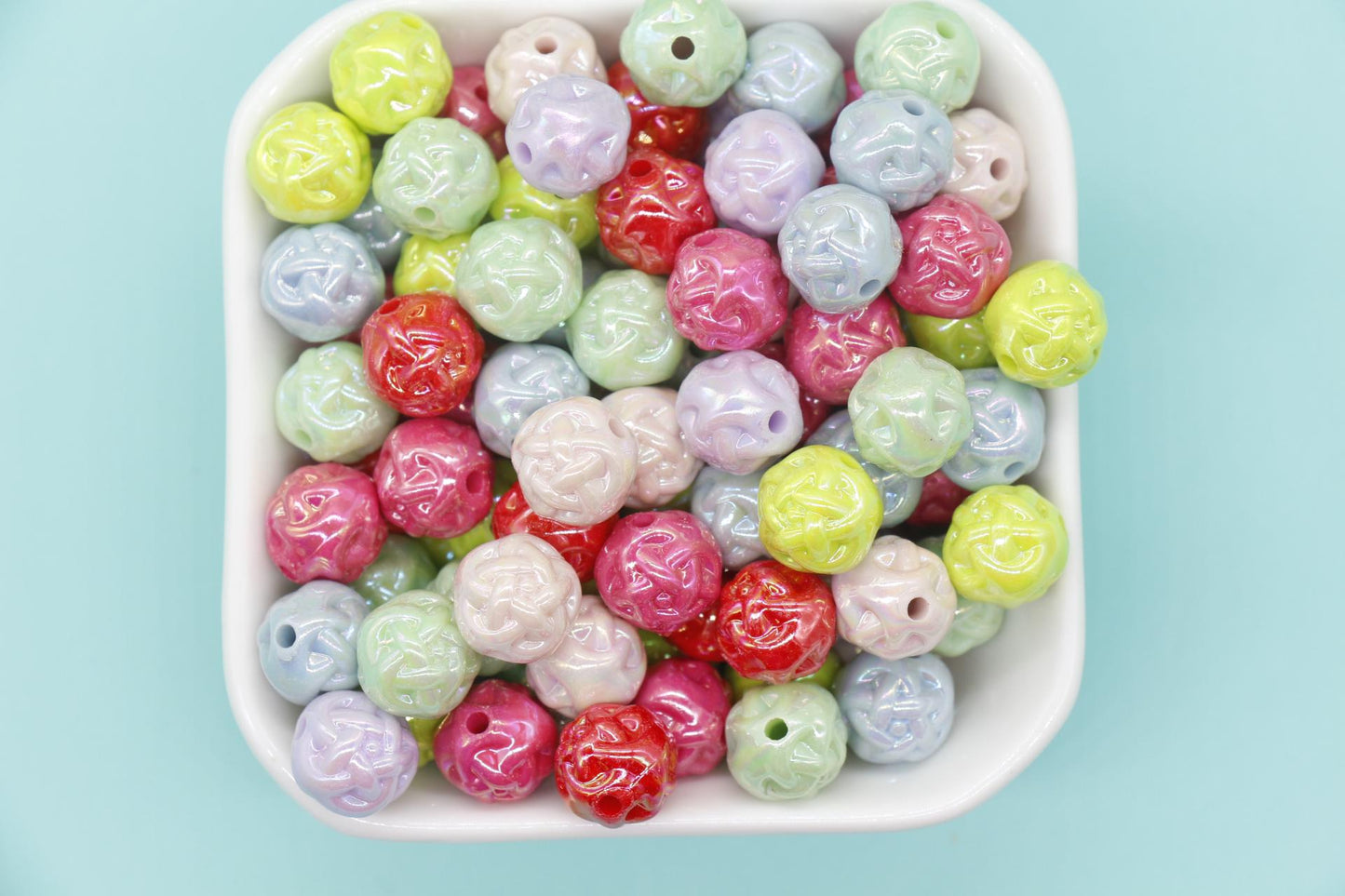 Mixed Twisted AB Beads, Iridescent Beads, Sparkle Gumball Beads, Bubblegum Beads, Chunky Beads, Beads for Bracelets, Size 11mm