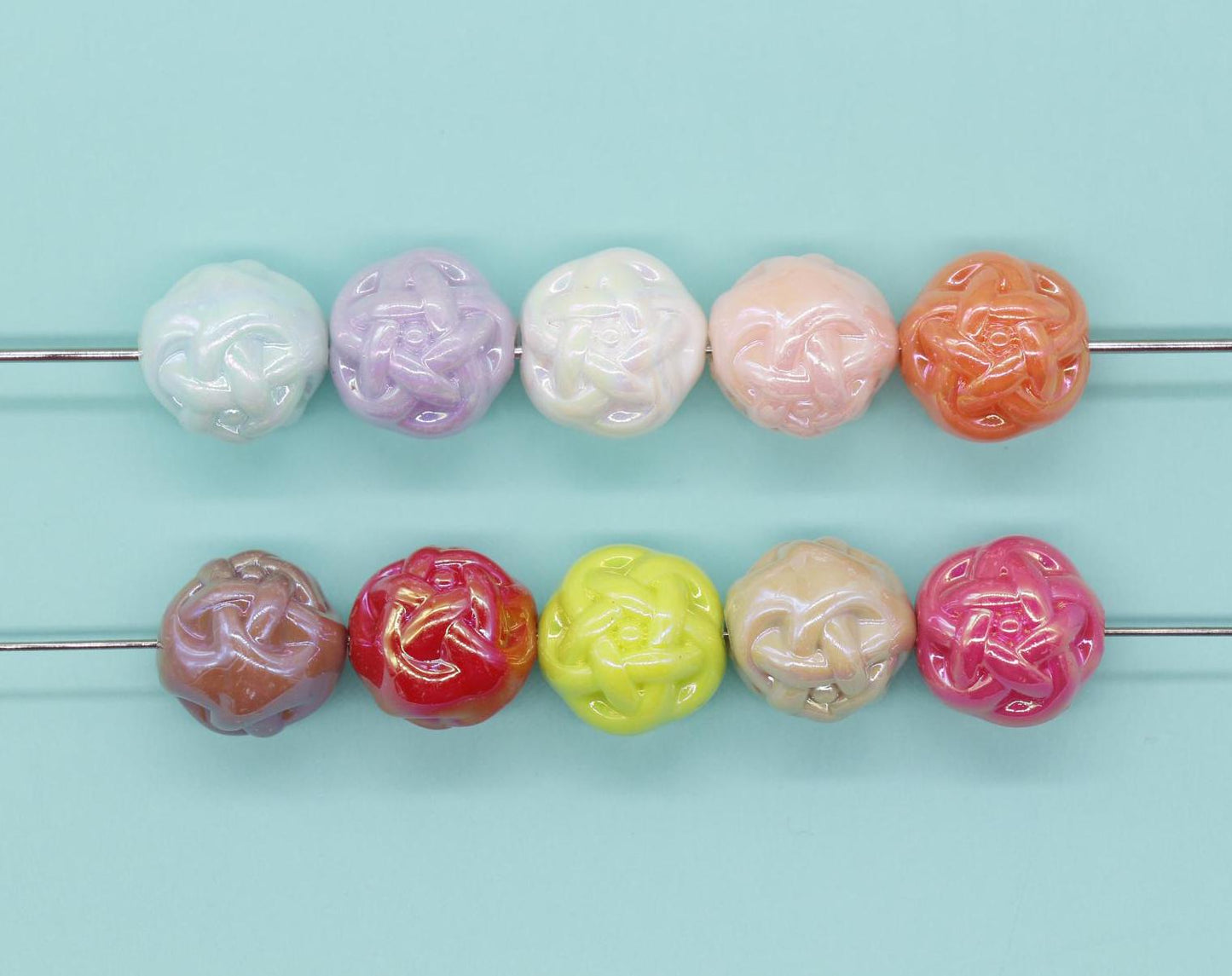 Mixed Twisted AB Beads, Iridescent Beads, Sparkle Gumball Beads, Bubblegum Beads, Chunky Beads, Beads for Bracelets, Size 15mm