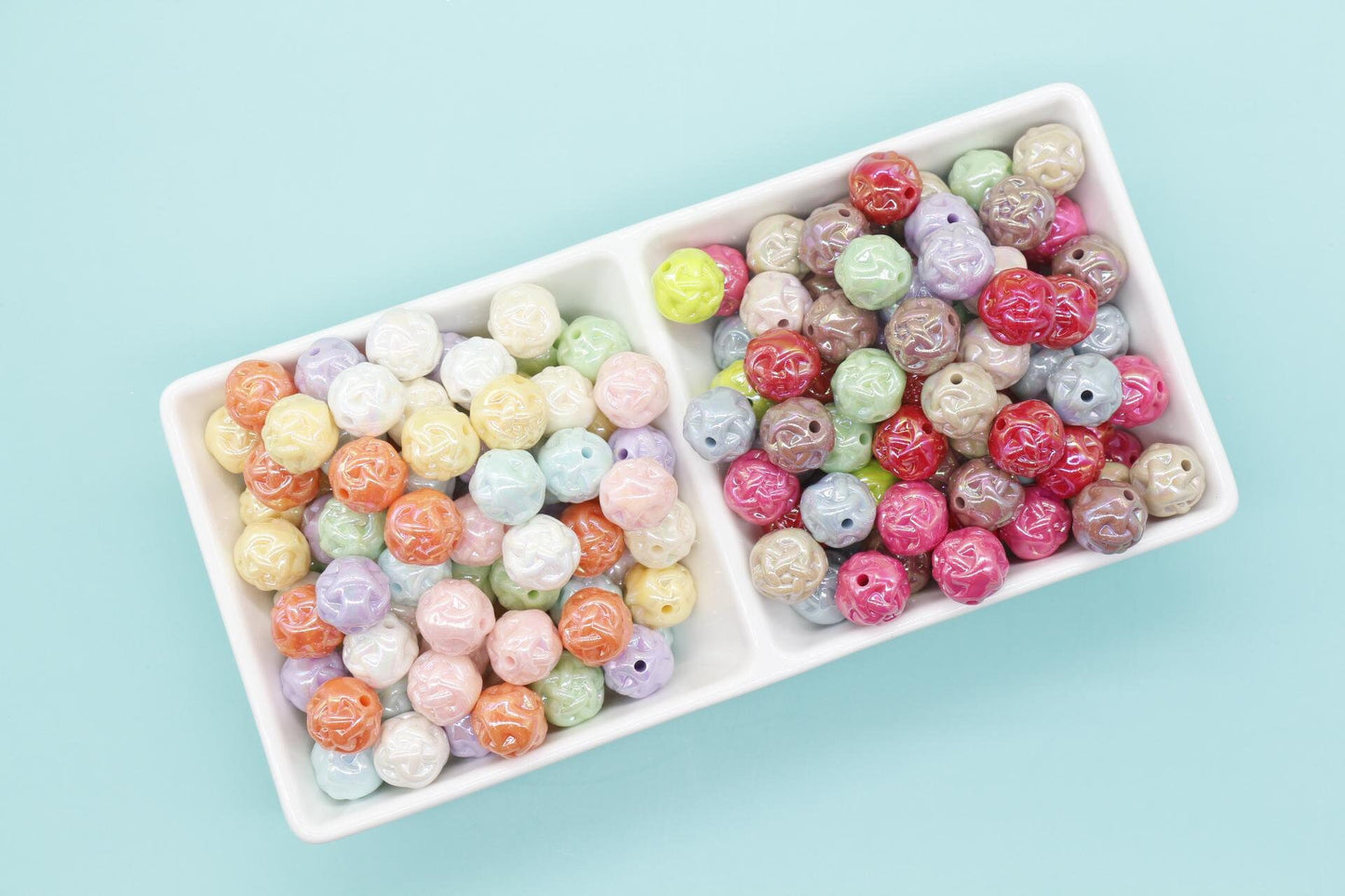 Mixed Twisted AB Beads, Iridescent Beads, Sparkle Gumball Beads, Bubblegum Beads, Chunky Beads, Beads for Bracelets, Size 15mm