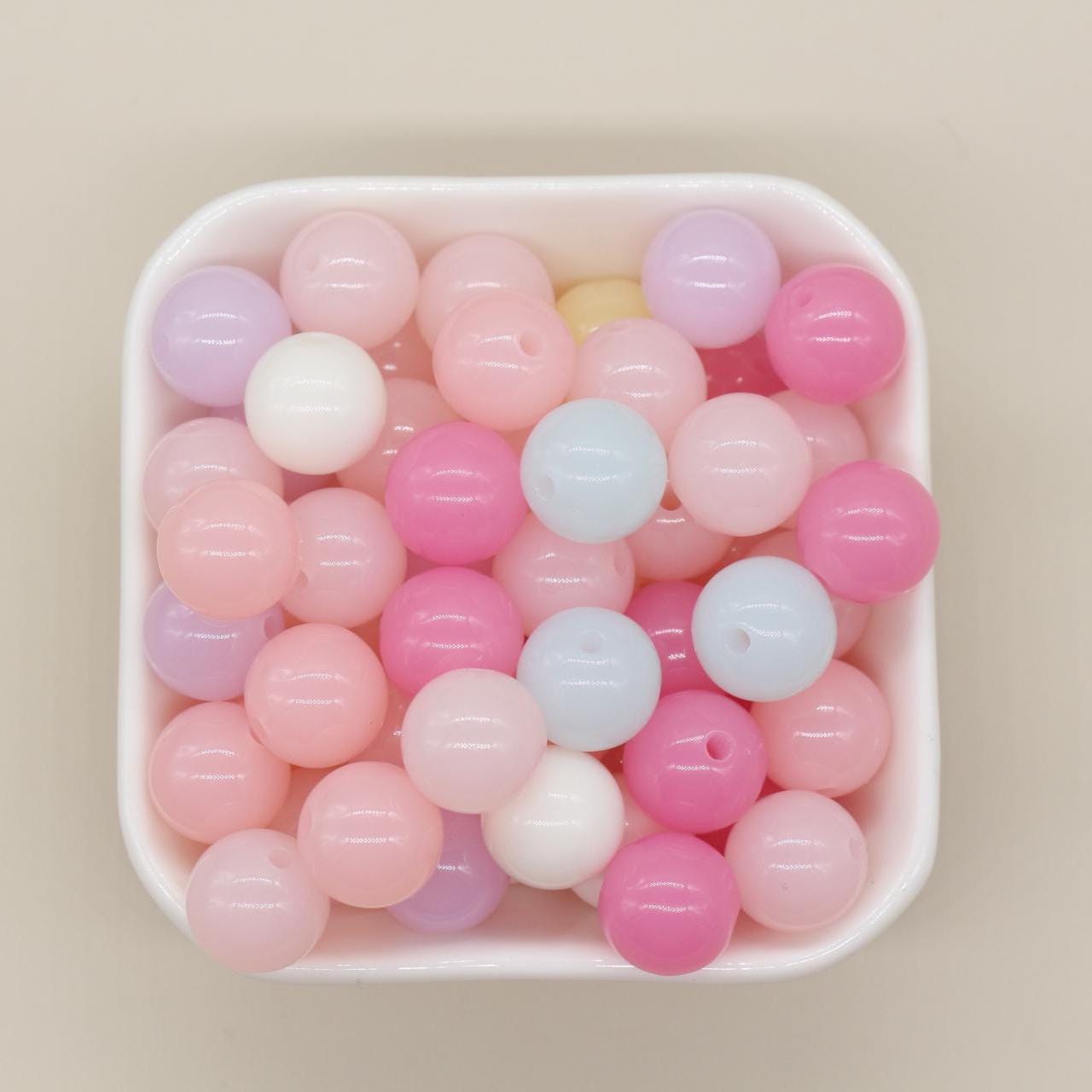 Mixed Jelly Color Beads, Round Beads, Gumball Beads, Bubblegum Beads, Chunky Beads, Beads for Bracelets, Plastic Beads