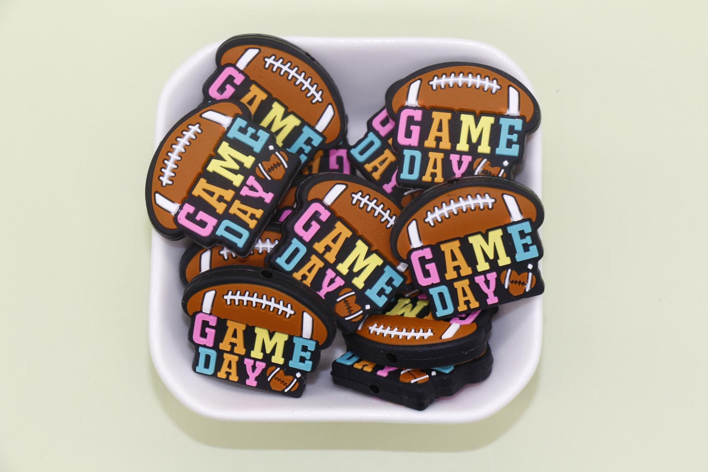 Game Day Sports Silicone Focal Beads for Pens, Bracelets - Football, Basketball, Soccer, Volleyball, Baseball