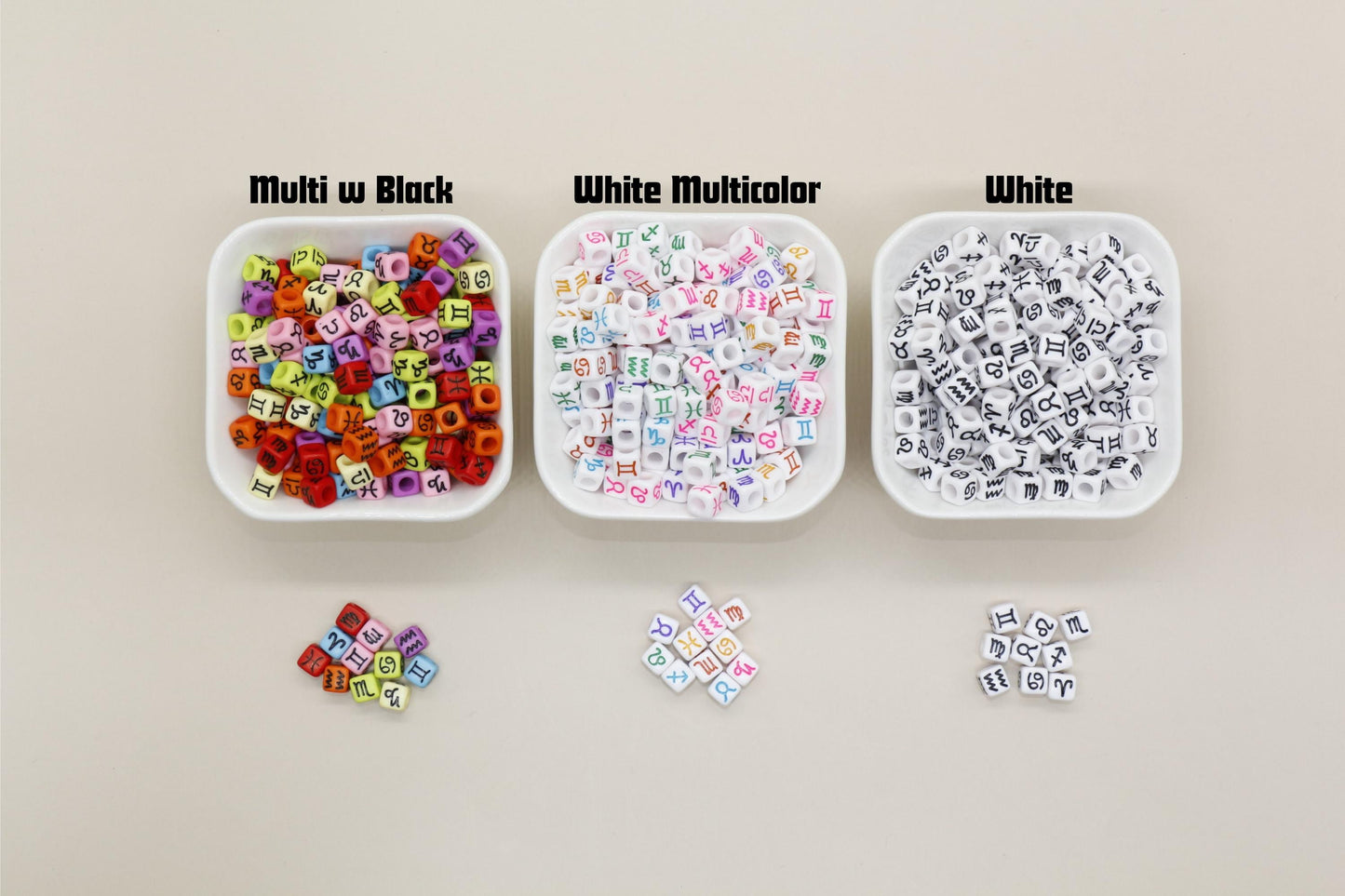 7mm Mix Zodiac Symbol Beads for DIY Jewelry Making, Constellation Astrology Beads & Craft Supplies