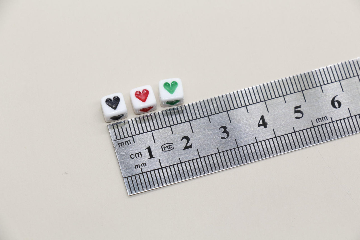 6mm Cube Heart Beads for Bracelet Making - Square Acrylic & Plastic Heart Beads, Craft Supplies, Jewelry Making, Heart-Shaped Beads