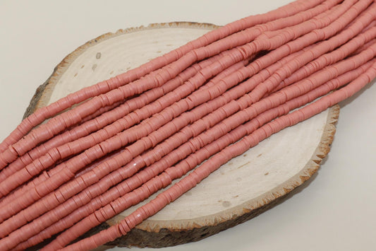 6mm Terracotta Heishi Beads, Polymer Clay Disc Beads, African Disc Beads, Full Strand #439