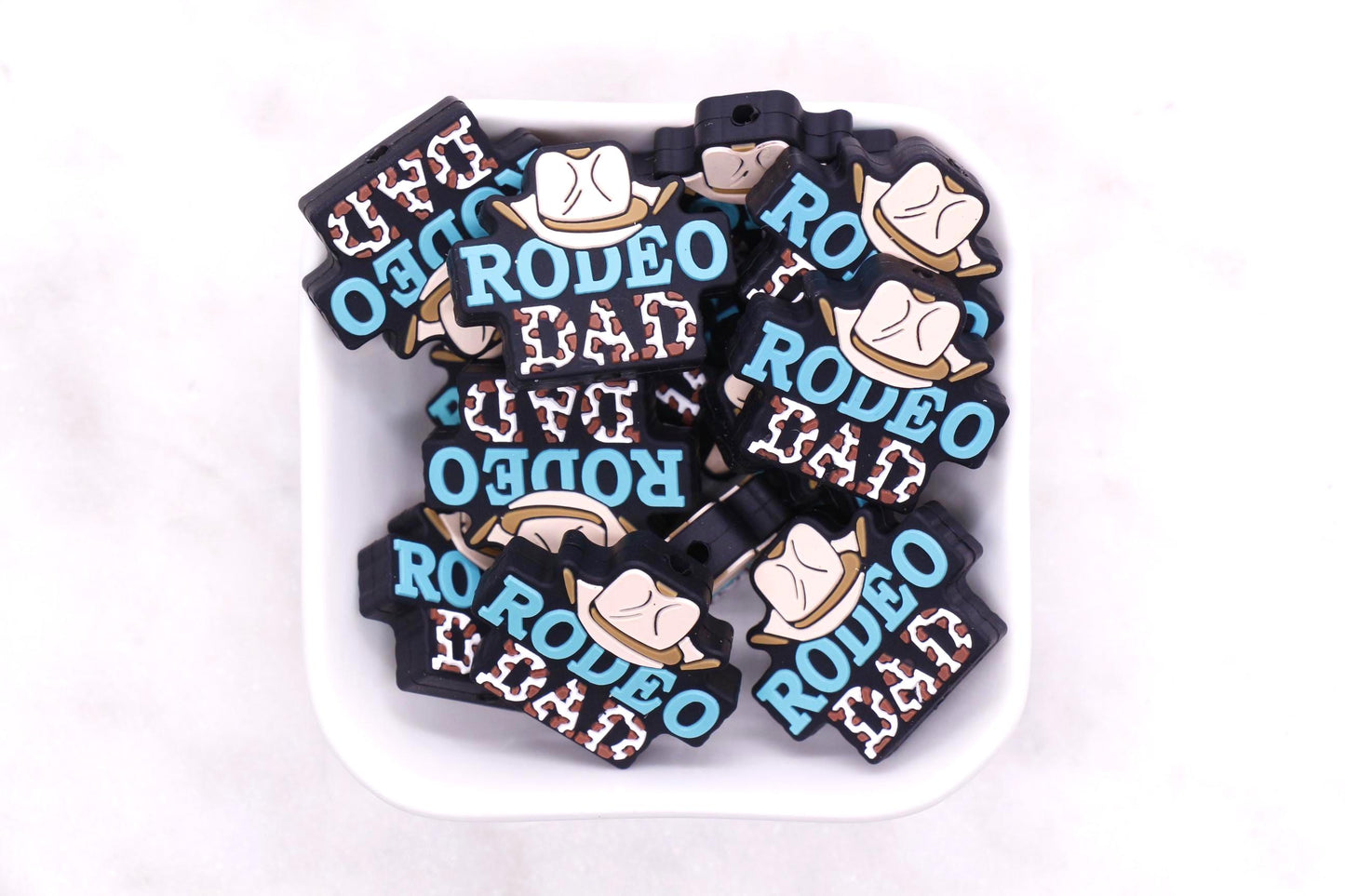 Silicone Beads, Rodeo Dad Beads, Western Cowboy Beads for Bracelets, Fatherâs Day Gifts, Beadable Pen DIY Craft Supplies #902