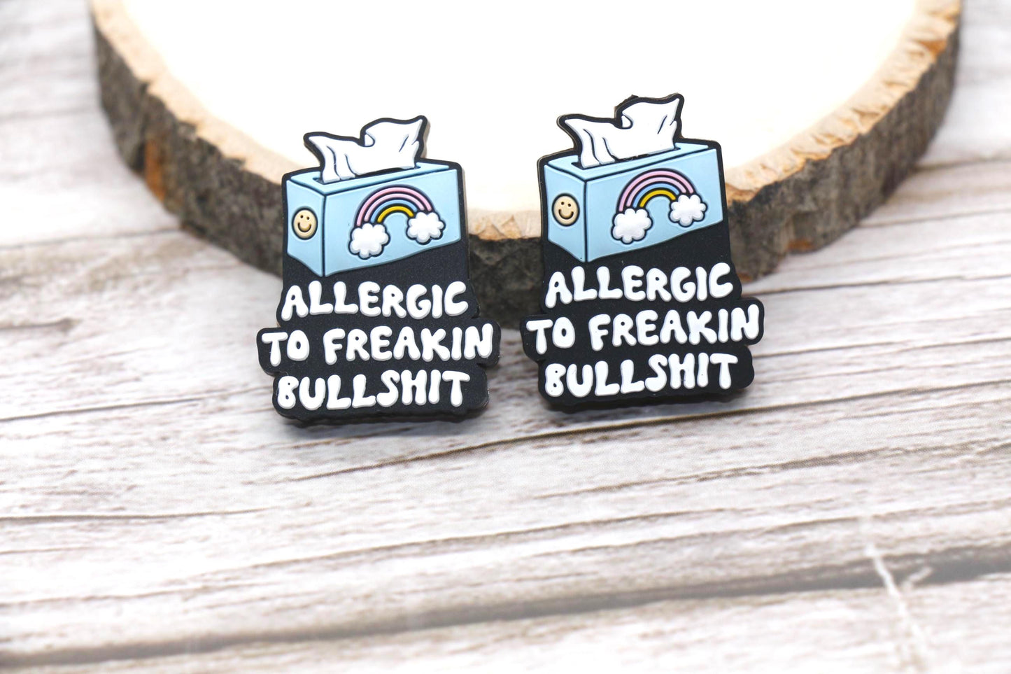 Silicone Focal Beads, Allergic to Freakin BS Funny Saying Beads, Jewelry Making Supplies for Bracelets Keychains, Sarcastic Craft Beads #911