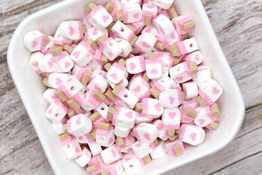 Kawaii Popsicle with Heart Polymer Clay Beads, Cute Summer Jewelry Making Supplies, Sweet Food Charms for Bracelets Necklaces #915