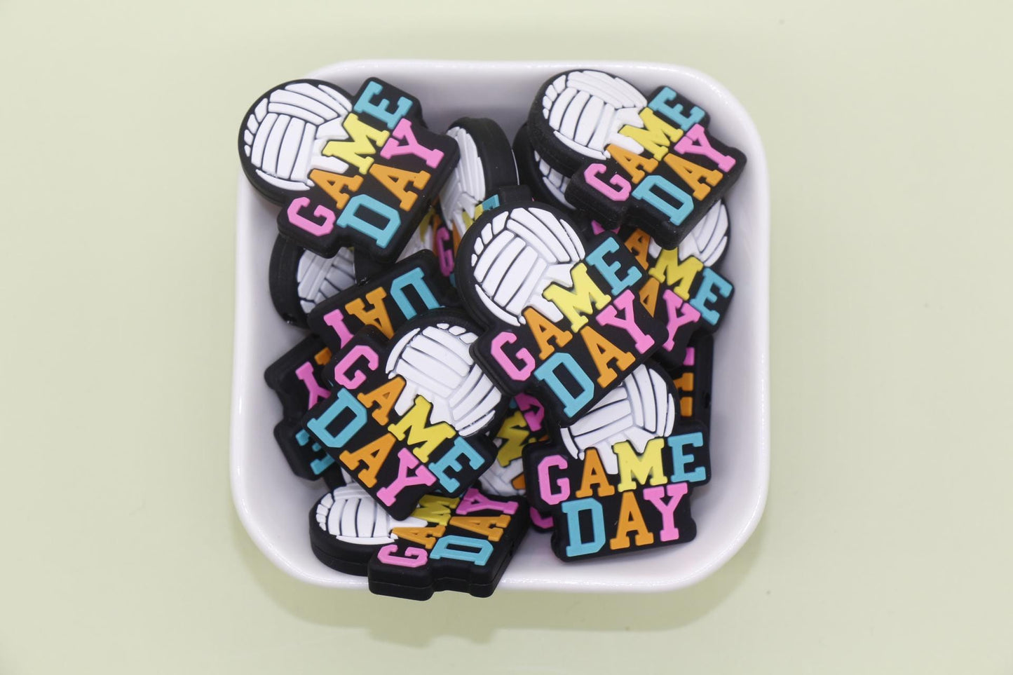 Game Day Sports Silicone Focal Beads for Pens, Bracelets - Football, Basketball, Soccer, Volleyball, Baseball