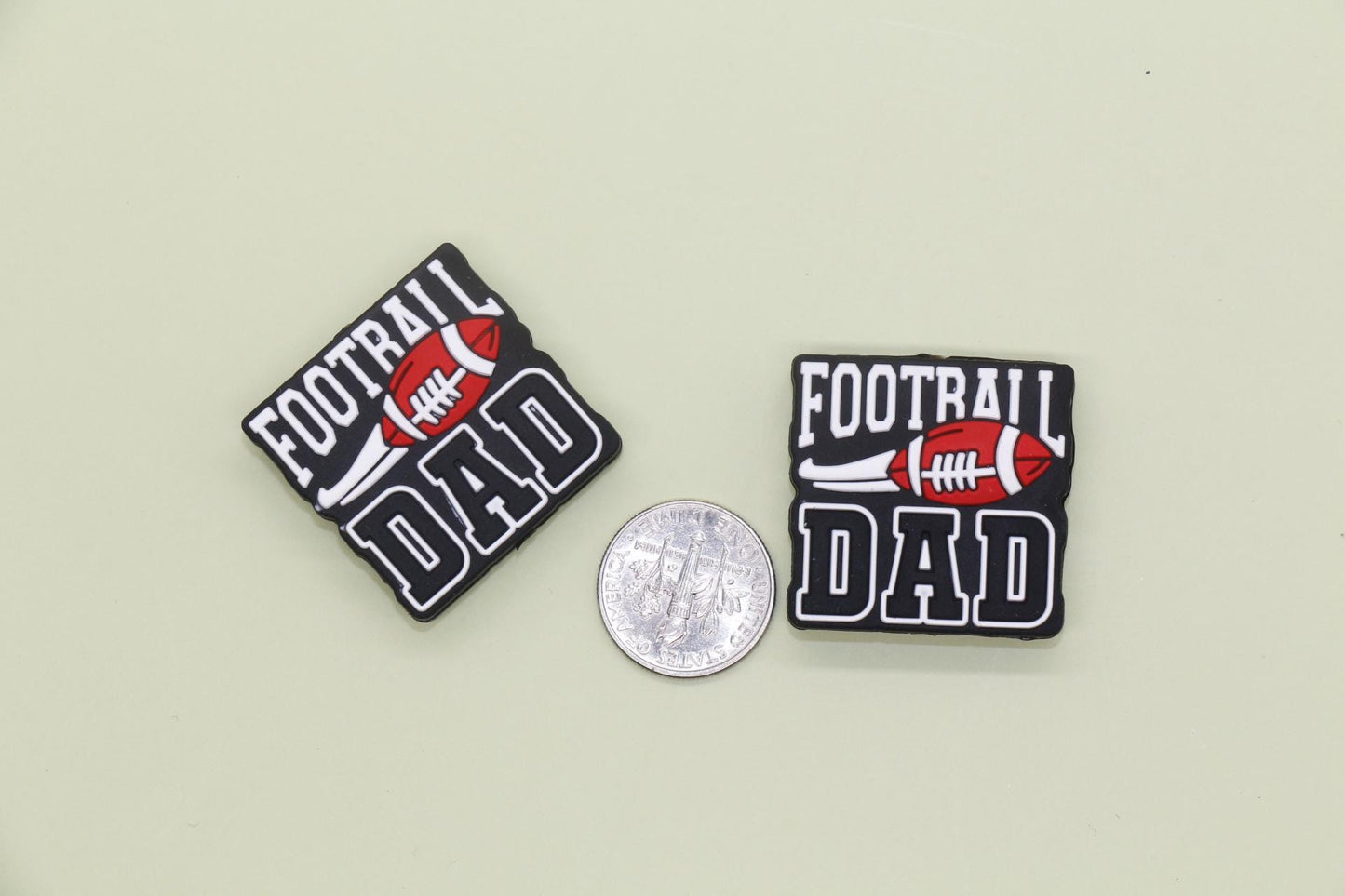 Football Dad Silicone Focal Beads, Father's Day Beads, Unique Football Beads for Dad, Craft Supplies, DIY Projects #F764