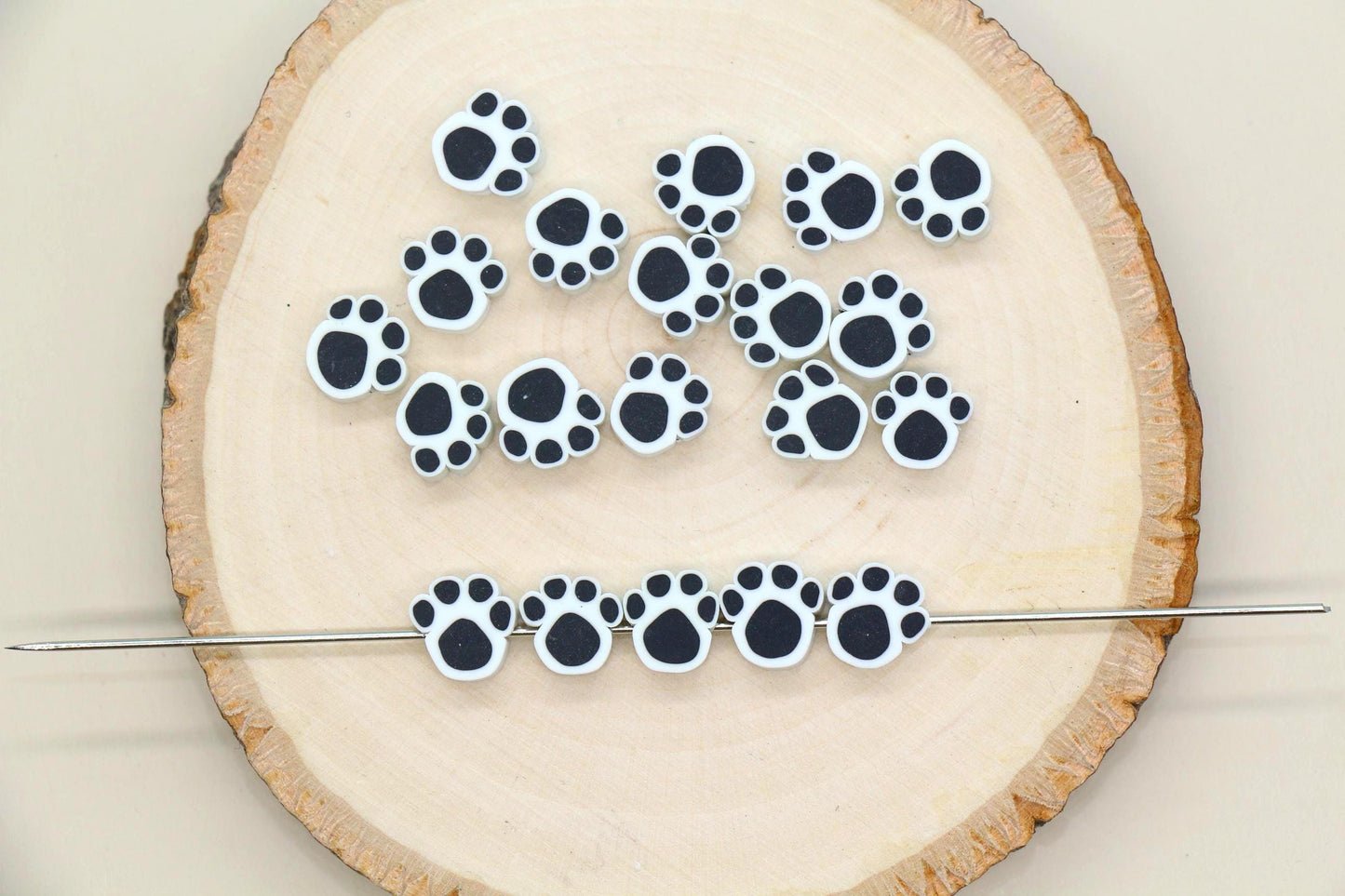 Paw Beads, Dog Paw Beads for Jewelry Making, Polymer Clay Beads for DIY Bracelets, Necklaces, Cute Animal Charms, Pet Lover Gifts #929