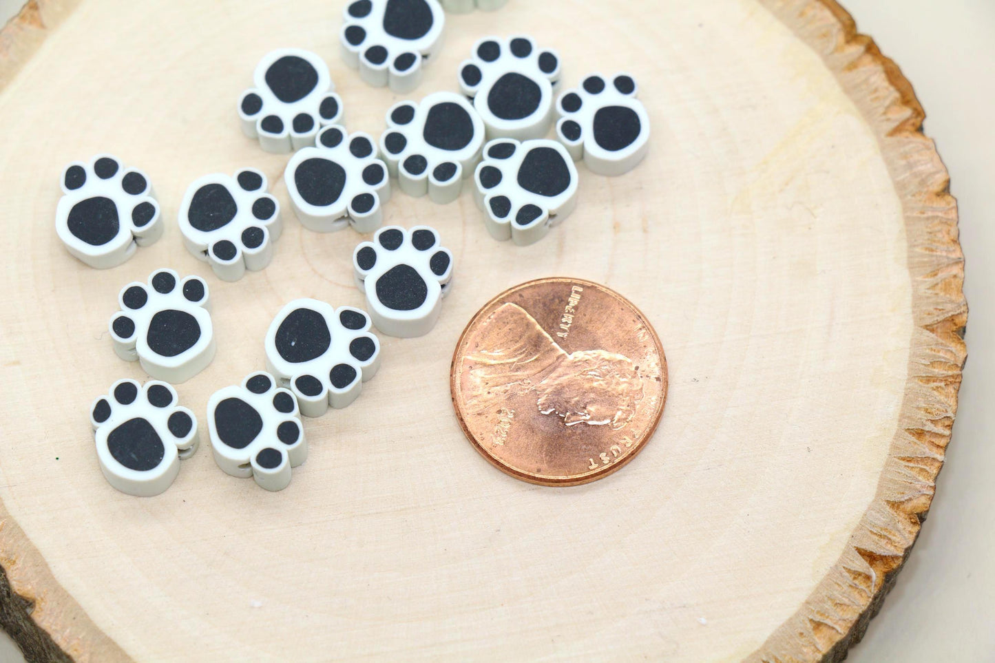 Paw Beads, Dog Paw Beads for Jewelry Making, Polymer Clay Beads for DIY Bracelets, Necklaces, Cute Animal Charms, Pet Lover Gifts #929