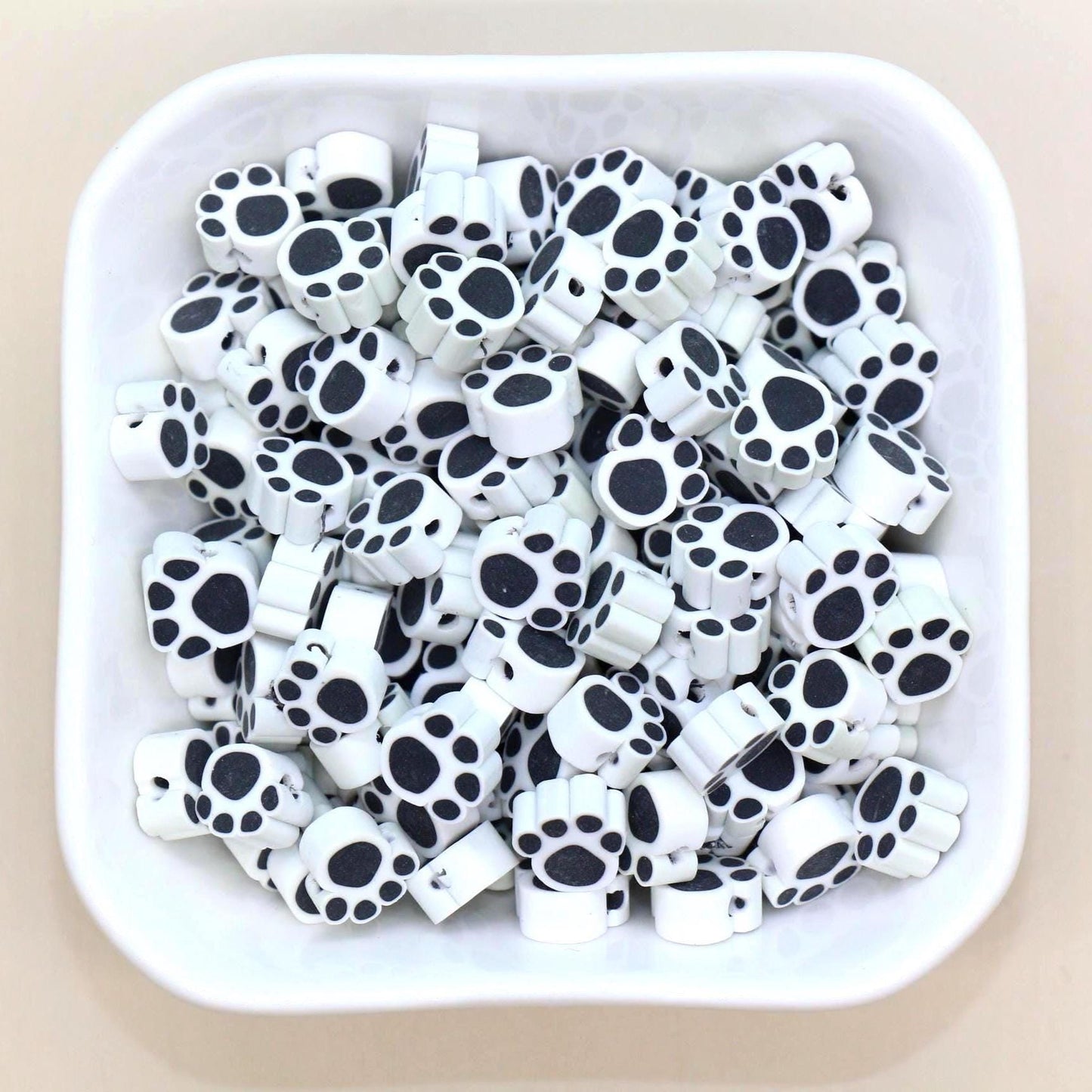 Paw Beads, Dog Paw Beads for Jewelry Making, Polymer Clay Beads for DIY Bracelets, Necklaces, Cute Animal Charms, Pet Lover Gifts #929