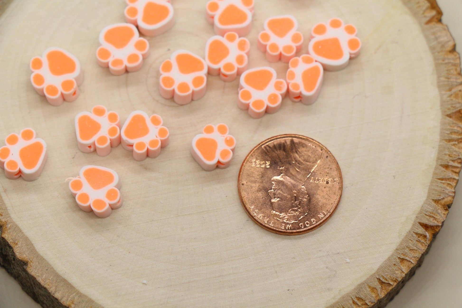 Dog Paw Beads, Polymer Clay Paw Beads for Jewelry Making, Cute Animal Beads for DIY Bracelets, Necklaces, Pet Lover Gifts #931