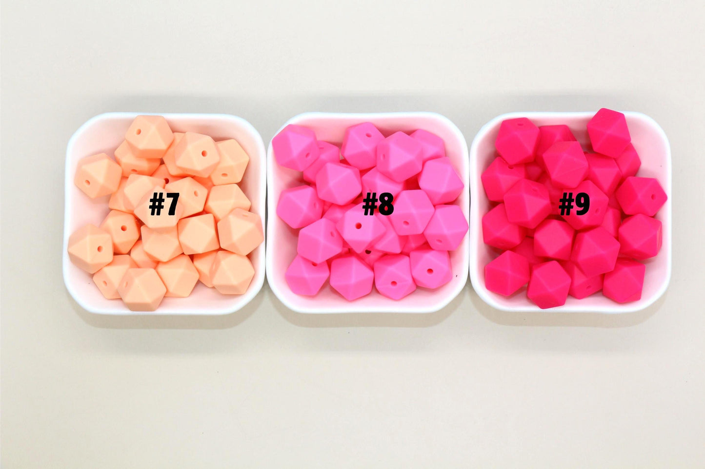 14mm Pink Hexagon Silicone Beads for DIY Jewelry Making, Soft Geometric Beads for Bracelets, Keychains, Bulk Craft Supplies