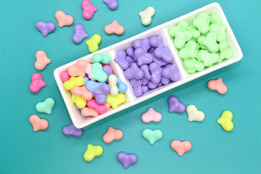 Heart Beads, Plastic Heart Shape Beads for Jewelry Making, DIY Bracelets, Necklaces, Keychains, Crafts - Valentine’s Day Supplies