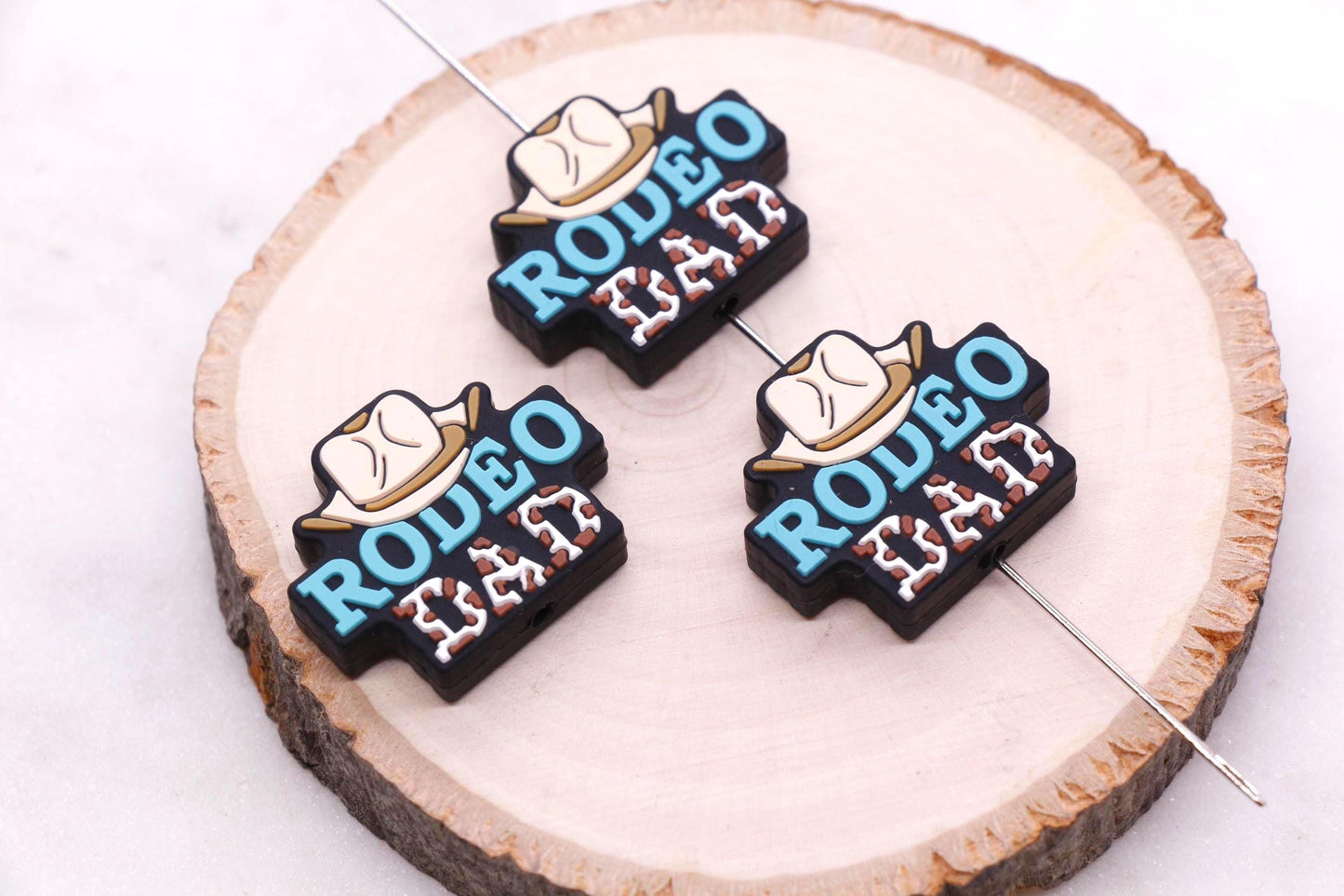 Silicone Beads, Rodeo Dad Beads, Western Cowboy Beads for Bracelets, Fatherâs Day Gifts, Beadable Pen DIY Craft Supplies #902